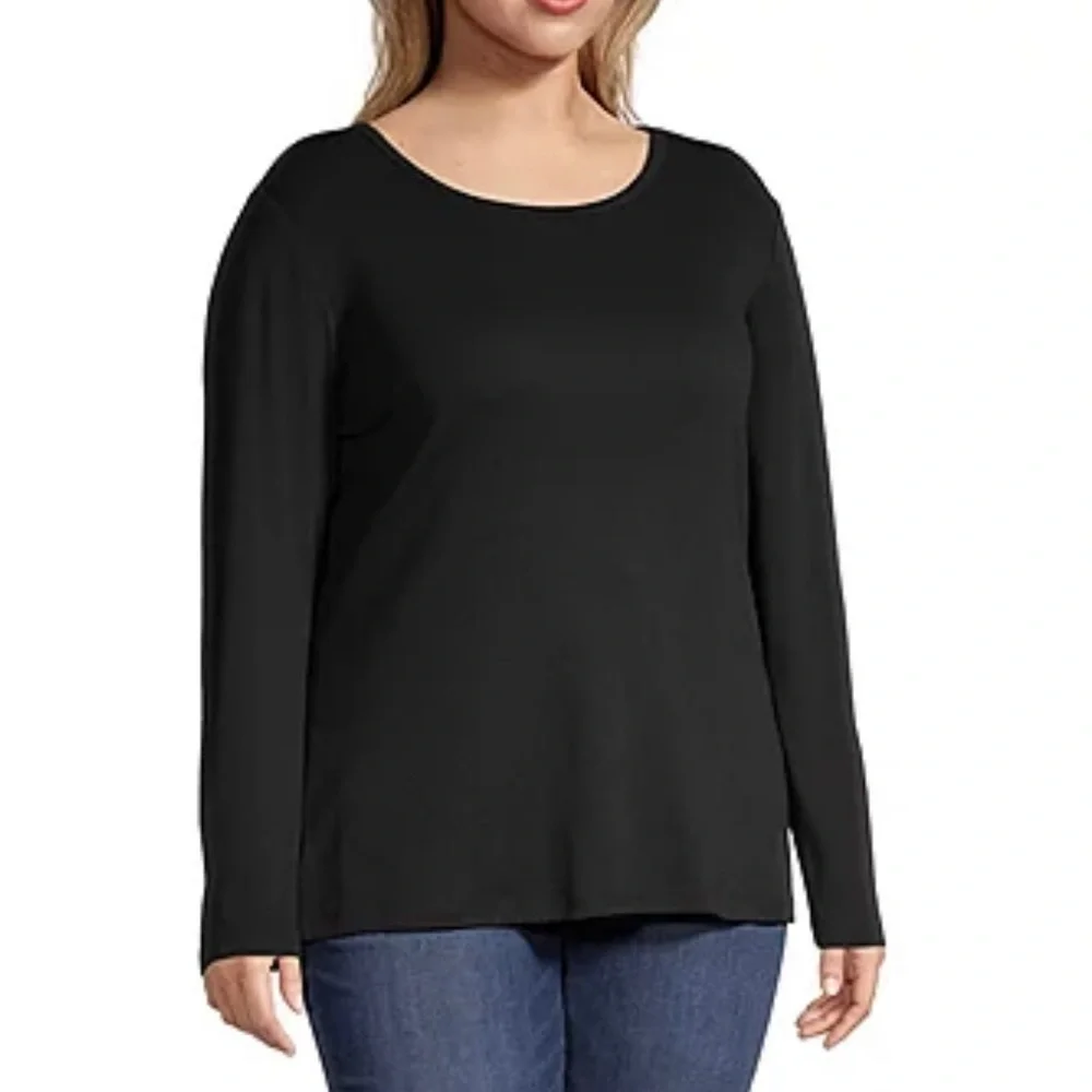 ⚓️ ST. JOHN’S BAY Essential Black Tee in Rib Fabric